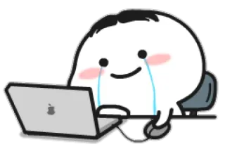 🍡 chorando, laptop, lágrimas, triste, computador, emoji telegram sticker