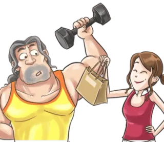 💪 ウエイトリフティング, ワークアウト, フィットネス, カップル, エクササイズ, ショッピング, ジム whatsapp sticker