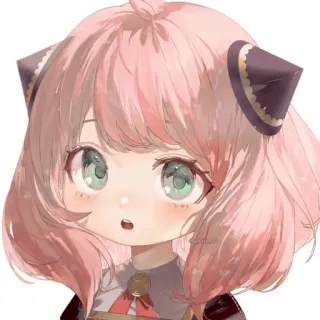 😢 Anya Forger Spy x Family Anime, Spy x Family, Anya Forger, carino, capelli rosa, cartone animato, Chibi telegram sticker