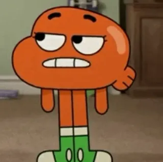 😄 Darwin Watterson The Amazing World of Gumball cartoon, orange, fish, anthropomorphic, character whatsapp sticker