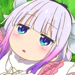 💜 Kanna Kamui Miss Kobayashi's Dragon Maid Anime, Kanna, Drago, Kawaii, Carino, Cartone animato telegram sticker