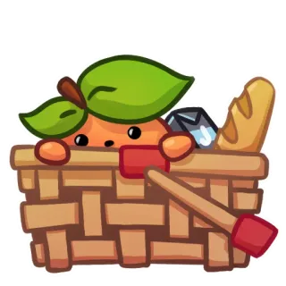 😬 orange, fruit, basket, bread, cute, food, picnic telegram sticker