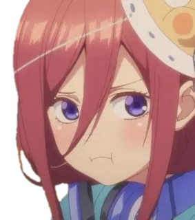 😠 Miku Nakano The Quintessential Quintuplets anime, manga, cute, girl, the quintessential quintuplets, miku nakano telegram sticker