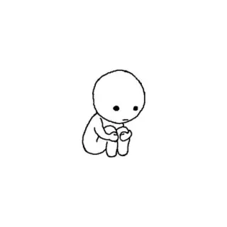 😶 슬픈, 외로운, 고립된, 귀여운, 단순한, 미니멀, 우울증 telegram sticker