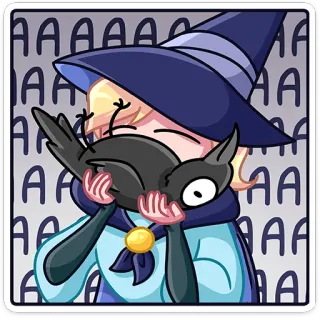 😰 AAAAAAA Hexe, Rabe, Magie, Cartoon, Sticker telegram sticker