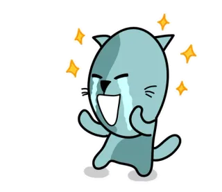 😭 고양이, 울음, 만화, 반짝이, 감정, 귀여운 telegram sticker