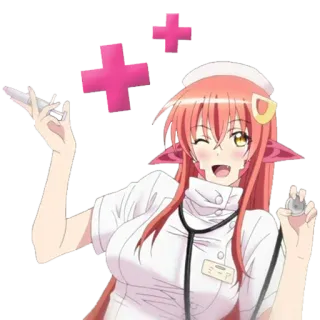 🐍 Anime, Enfermera, Dibujos animados, Kawaii, Chica monstruo telegram sticker