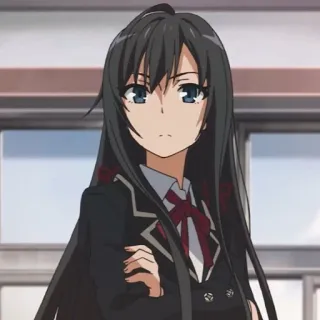 🫓 Yukino Yukinoshita My Teen Romantic Comedy SNAFU อนิเมะ, ผู้หญิง, วัยรุ่น, ชุดนักเรียน, ตัวละคร, SNAFU whatsapp sticker