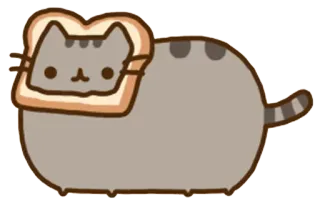 🍞 Pusheen cat, toast, cute, animal, cartoon telegram sticker