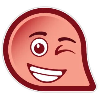 😉 Emoji, Berkedip, Wajah, Ekspresi, Merah, Mengedipkan telegram sticker
