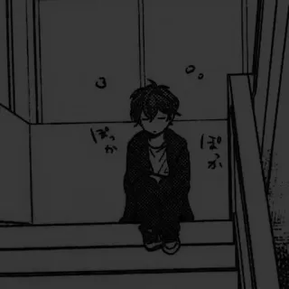 🖤 ぽっか anime, boy, sleepy, manga telegram sticker
