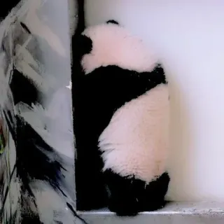 🥺 Gấu trúc, Động vật, Động vật có vú, Dễ thương, Trắng đen telegram sticker