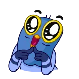 🤩 Dessin animé, Mignon, Yeux, Visage, Pigeon, Oiseau telegram sticker
