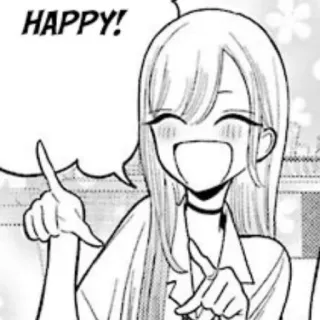 📀 HAPPY! joyeux, animé, manga, gai, fille, souriant, mignon telegram sticker