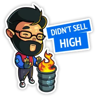 🛢 DIDN'T SELL HIGH finanza, azioni, investimenti, meme, divertente, trader, perdita, fallimento telegram sticker