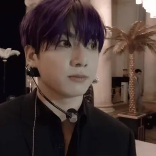 🖤 Jungkook kpop, musik, sänger, porträt, mann, lila haare telegram sticker