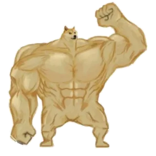💪 Doge, Muscoloso, Meme, Muscoloso, Animale, Cane telegram sticker
