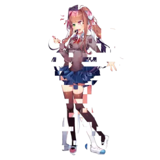 🛠 Monika Doki Doki Literature Club! anime, game, schoolgirl, character, cute, japanese telegram sticker
