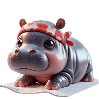 🪫 カバ, 動物, かわいい, 漫画, 哺乳類, 愛らしい, カワイイ whatsapp sticker