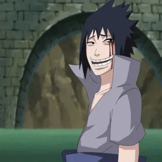 😂 Sasuke Naruto Sasuke Uchiha, Naruto, anime, manga, smile, evil, blood telegram sticker