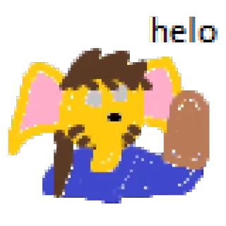 🖐 lo-lo desenho animado, mamífero, pixel art, personagem telegram sticker