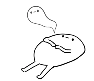 🥚 Desenho animado, Fantasma, Fofo, Personagem, Branco, Minimalista telegram sticker