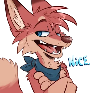 😏 Nice. renard, suffisant, furry, dessin animé, animal telegram sticker