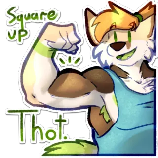 💪 Square up
Thot. muskulös, Fell, Tier, Cartoon, beleidigend telegram sticker