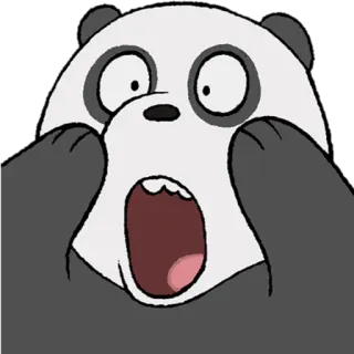 😱 Panda We Bare Bears Мультфильм, Панда, Шок, Удивлен, Медведь, We Bare Bears whatsapp sticker