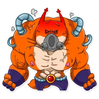 💪 gra wideo, mutant, zwierzę, umięśniony, kreskówka, ilustracja telegram sticker