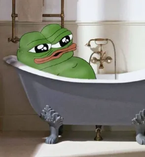 🌟 Pepe the Frog pepe, rana, bagno, vasca da bagno, meme telegram sticker