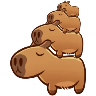 🫂 카피바라, 동물, 귀여운, 설치류, 스티커 telegram sticker
