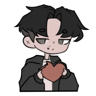 💔 Dibujos animados, Corazón, Lindo, Anime, Personaje, Pegatina whatsapp sticker