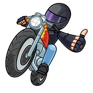 👍 moto, bici, motociclista, casco, veicolo, trasporto telegram sticker
