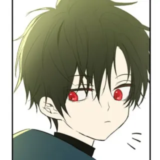 🇹🇹 アニメ, 漫画, カートゥーン, 少年, 子供, 赤い目, 黒髪 telegram sticker