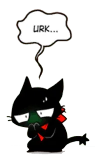 😷 URK... gato, gato preto, desenho animado telegram sticker