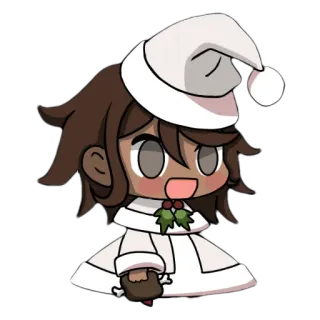 😊 weihnachten, cartoon, winter, feiertage, niedlich, chibi, mistel whatsapp sticker