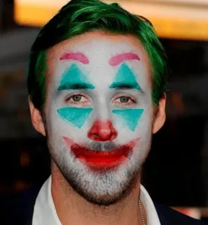 🤡 Joker Ryan Gosling, Joker, Chú hề, Trang điểm, Cosplay telegram sticker
