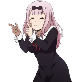 👈 Chika Fujiwara Kaguya-sama: Love Is War Anime, Chika, Kaguya-sama, Personagem, Apontando whatsapp sticker