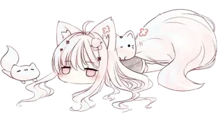 🤤 アニメ, 猫耳, 可愛い, かわいい, マンガ, ちび telegram sticker