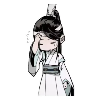 😓 sticker, anime, charakter, cartoon, chibi, illustration telegram sticker