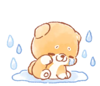 😥 sad, crying, puppy, dog, tears, cute, kawaii whatsapp sticker