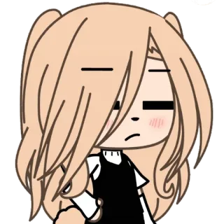 😑 Gacha Life, Anime, Desenho animado, Personagem, Cabelo loiro, Arte digital telegram sticker