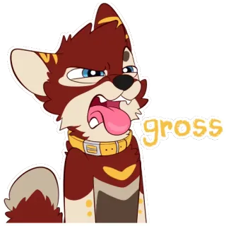 🤢 gross perro, asqueroso, asco, dibujo animado, animal, expresión, sticker telegram sticker