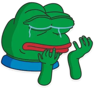 😂 Pepe the Frog pepe, rana, meme, triste, llorando, meme de internet, rana verde telegram sticker