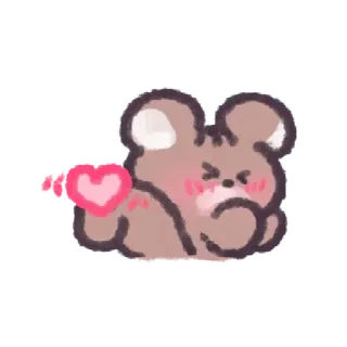 💞 bear, cute, cartoon, heart, love, blush telegram sticker