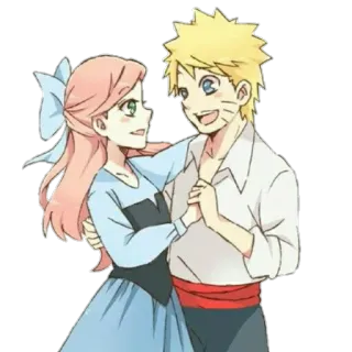 👫 Naruto anime, dancing, cartoon, romance telegram sticker