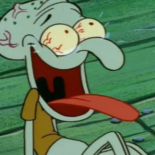➰ Squidward SpongeBob SquarePants cartoon, funny, comedy, SpongeBob, Squidward, meme telegram sticker
