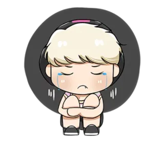 😔 smutny, płacz, łzy, kreskówka, emocje, uczucie whatsapp sticker