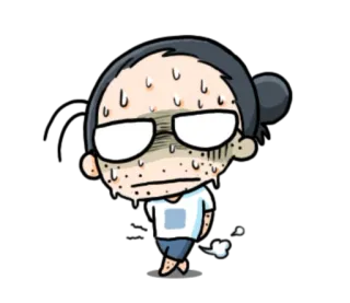 💨 流汗, 卡通, 疲惫, 焦虑, 紧张, 压力大 telegram sticker